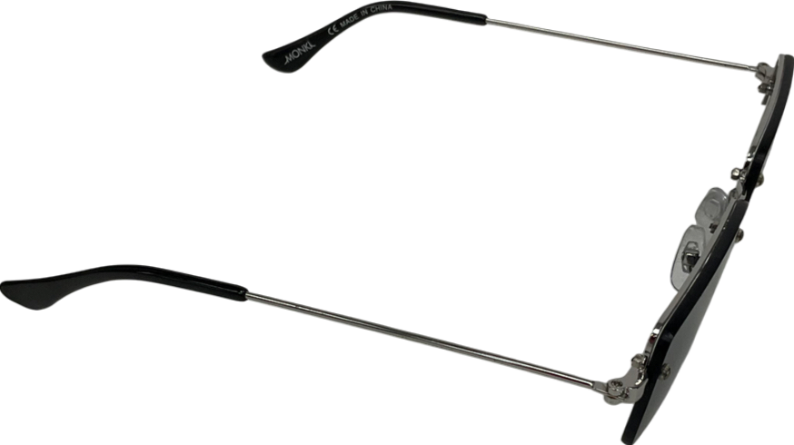 Monki Black Rimless Rectangular Sunglasses One Size