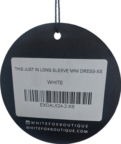 White Fox White This Just In Long Sleeve Mini Dress UK XS