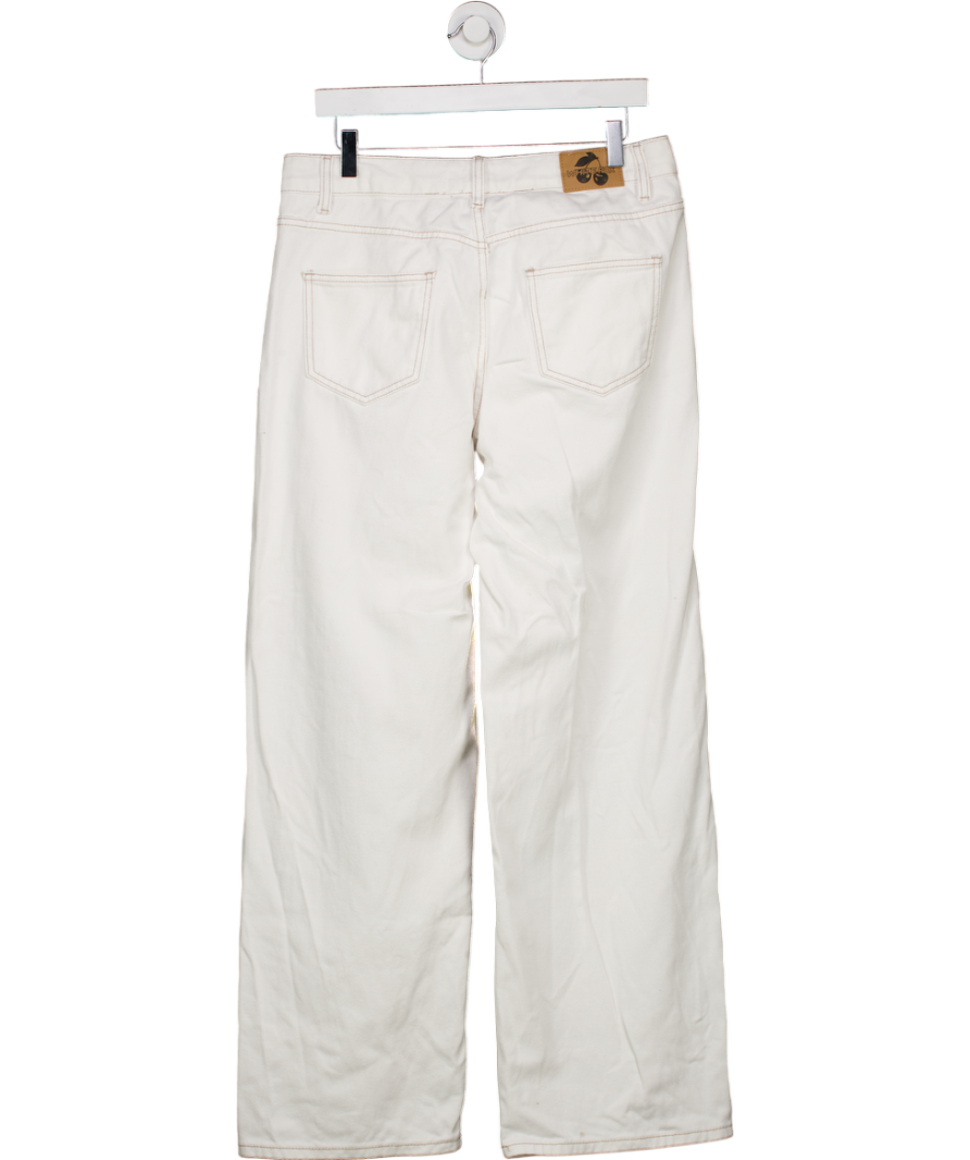 White Fox White Bring The Style Low Rise Wide Leg Jeans UK M