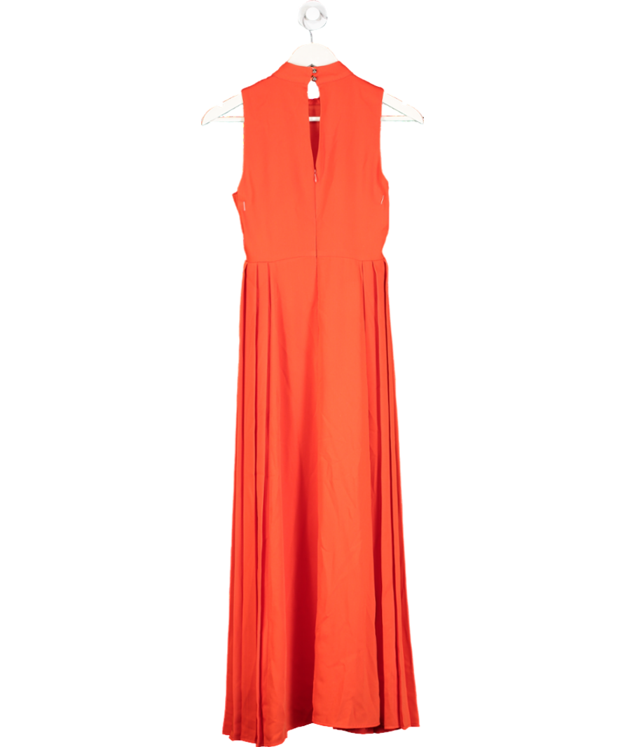 Karen Millen Red Petite Soft Tailored Pleated Panel Midaxi Dress UK 4