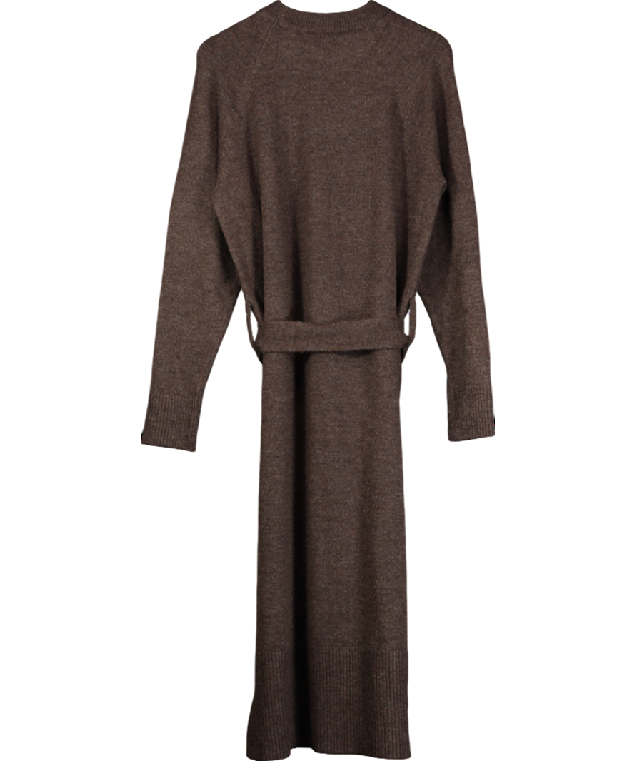 WAT. THE BRAND Brown Knit Look Belted Dress UK 6