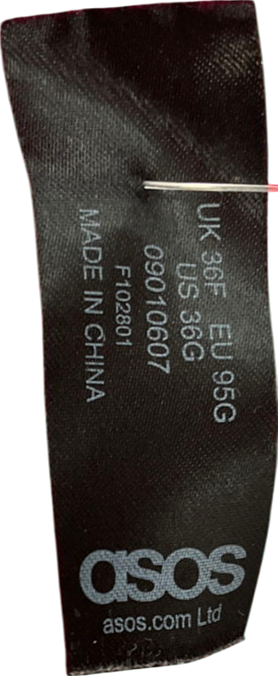 ASOS Red Scarlet Padded Plunge Strappy Underwire Bra With Lace Overlay UK 36F