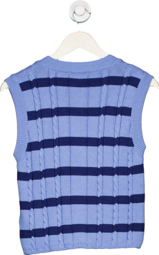 Zara Blue Striped Knit Vest UK S