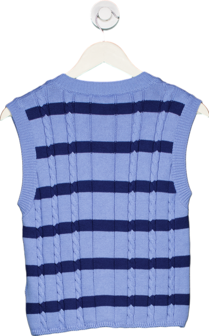 Zara Blue Striped Knit Vest UK S