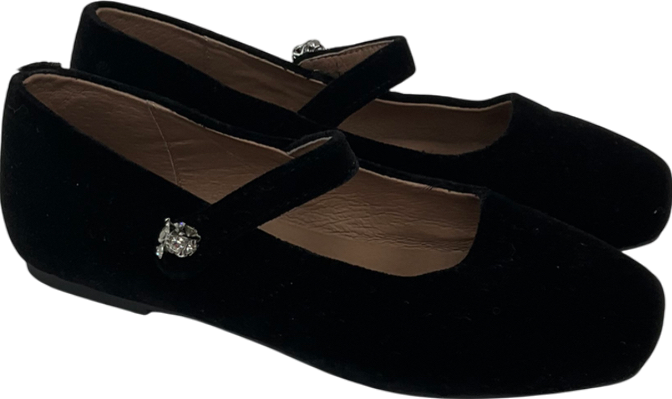 Age of Innocence Black Velvet Pumps With Dimante Detail UK 12.5 EU 31 👼
