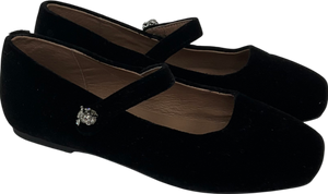Age of Innocence Black Velvet Pumps With Dimante Detail UK 12.5 EU 31 👼