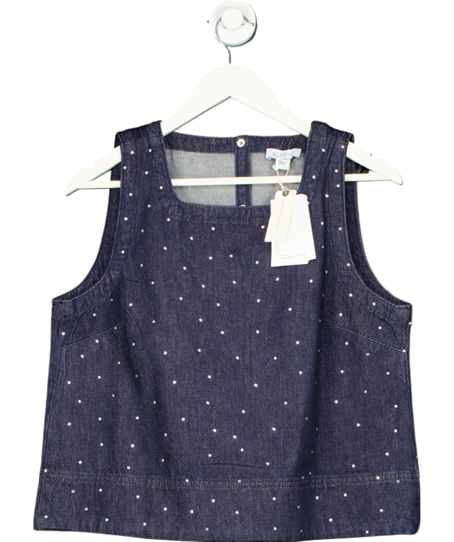 ALIGNE Blue Meg Embellished Denim Sleeveless Top UK 12