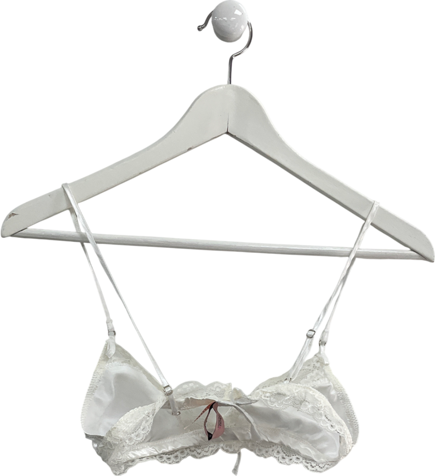 boux avenue White Maisie Satin Bralette UK 6