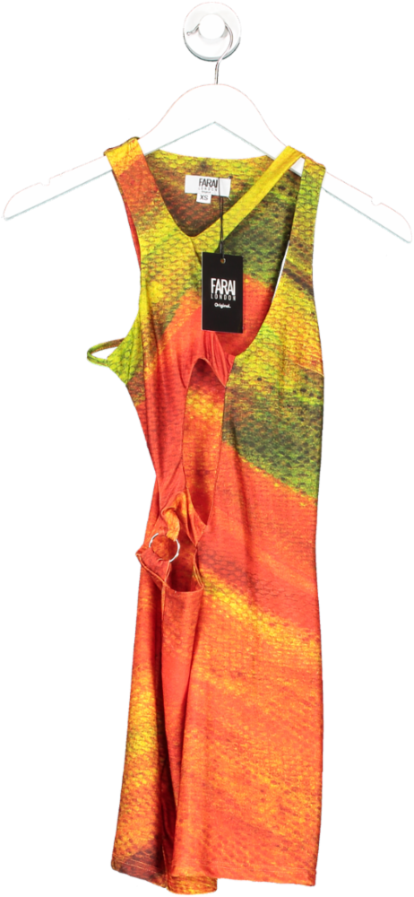 Farai London Multicoloured Kekeo Abstract Print Mini Dress UK XS