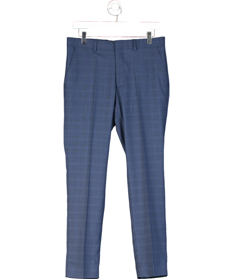 Simon Jersey Blue Straight Leg Trousers Short W30