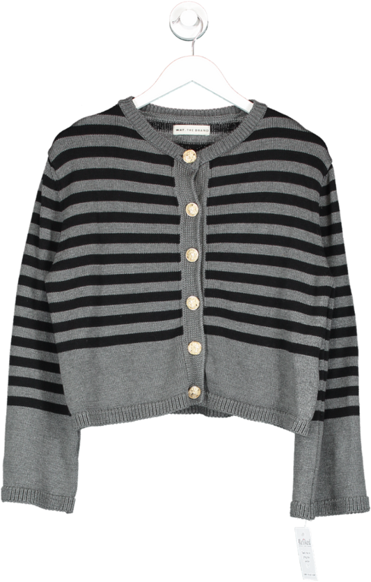 WAT. THE BRAND Black Stripe Knitted Cardigan UK 10
