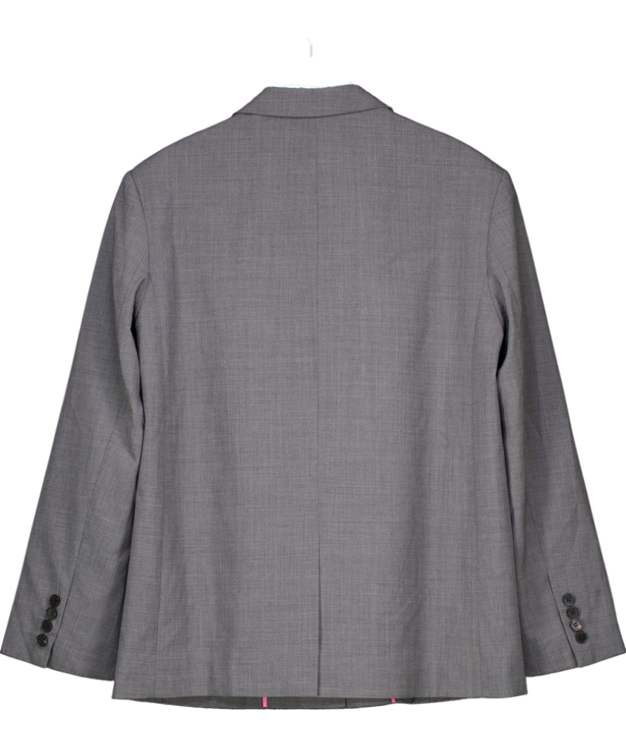 Fabrique x Thomas Wakeford Grey Cosmo Contrast Lined Blazer In Wool Blend UK S
