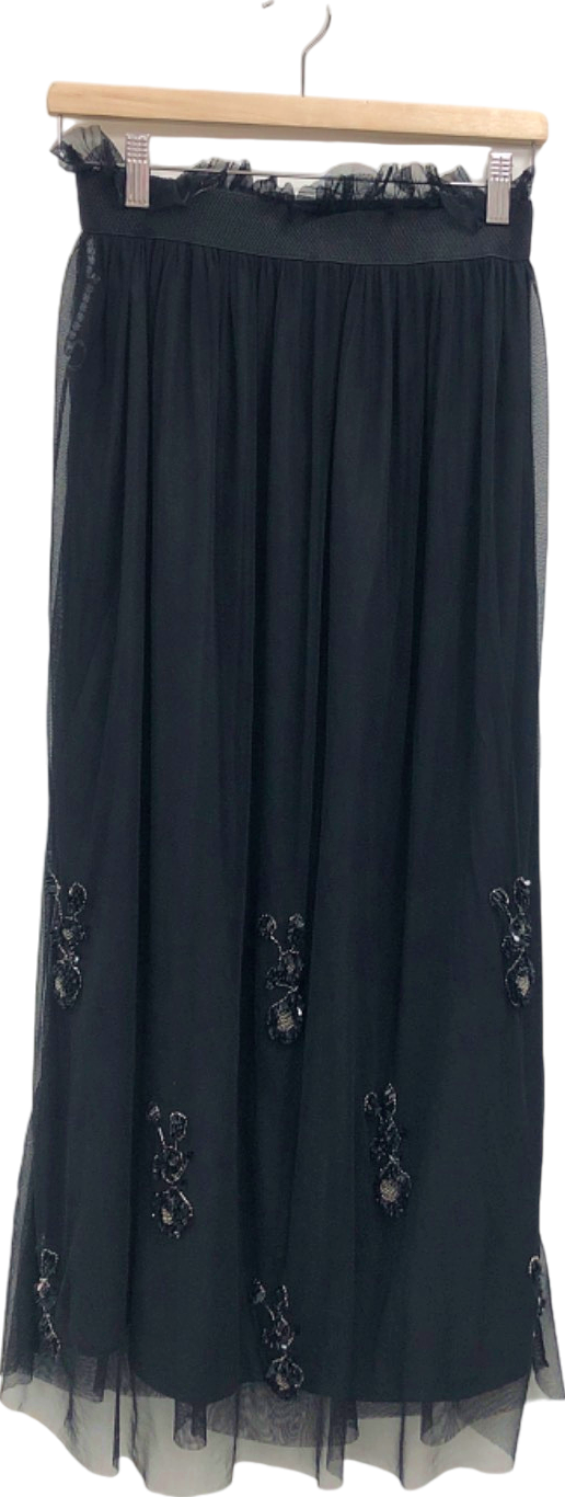 Day Black Embroidered Skirt UK S