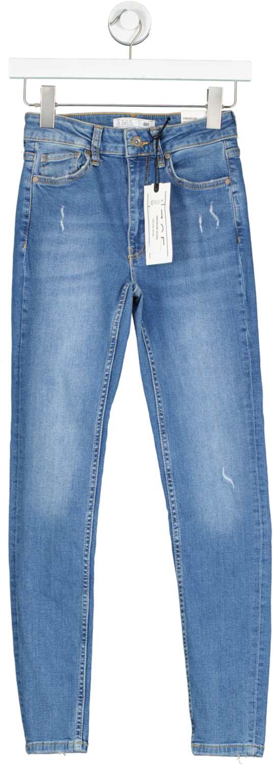 Peacocks Denim 365 Blue Mid Alexa Premium Skinny Jeans UK 8