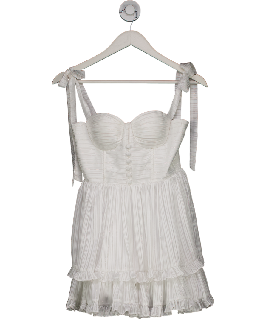 Adeirlina White Pleated Corset Mini Dress UK XS