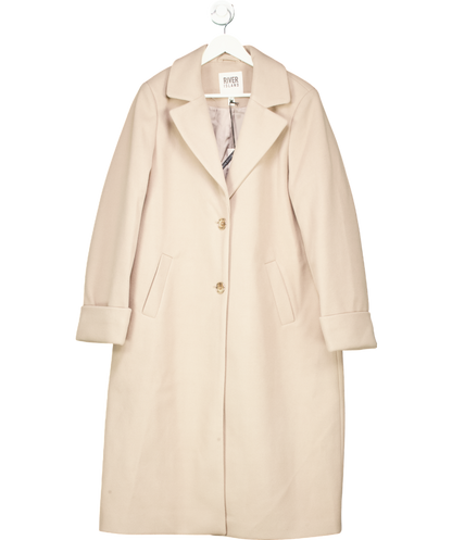 River Island Beige Longline Coat UK 16