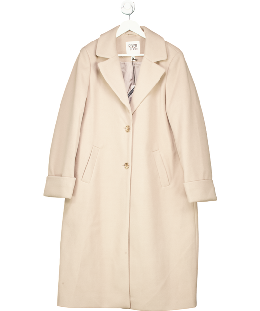 River Island Beige Longline Coat UK 16