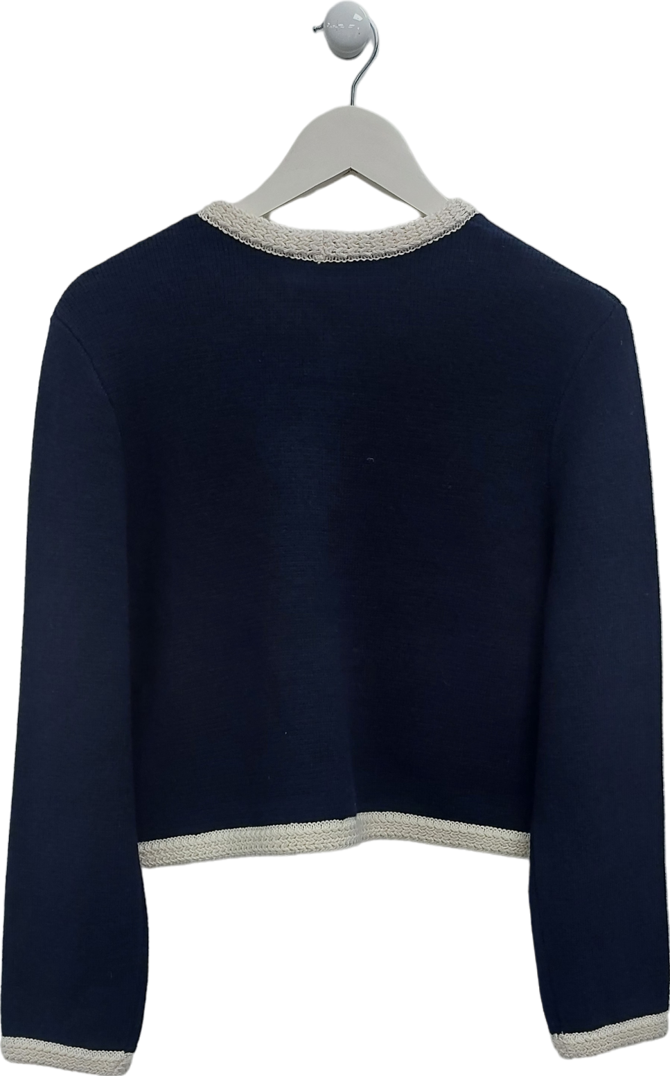 Sézane Navy & White Cardigan UK M