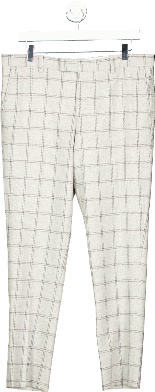 River Island Grey Check Trousers UK 34S