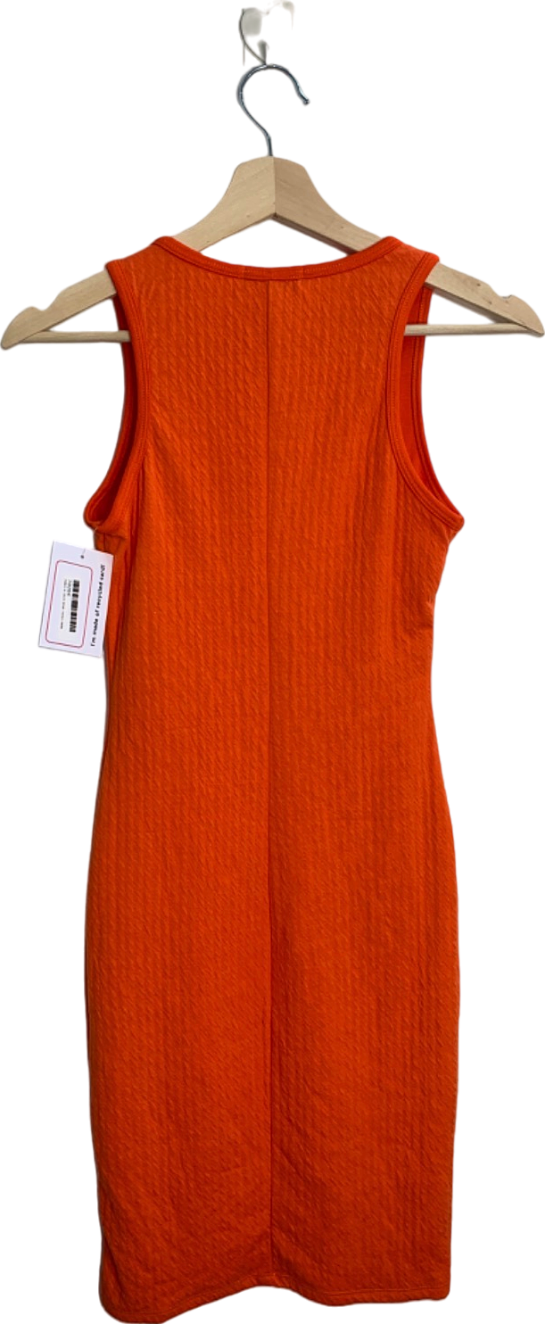 Fashion Nova Orange Ribbed Bodycon Dress S