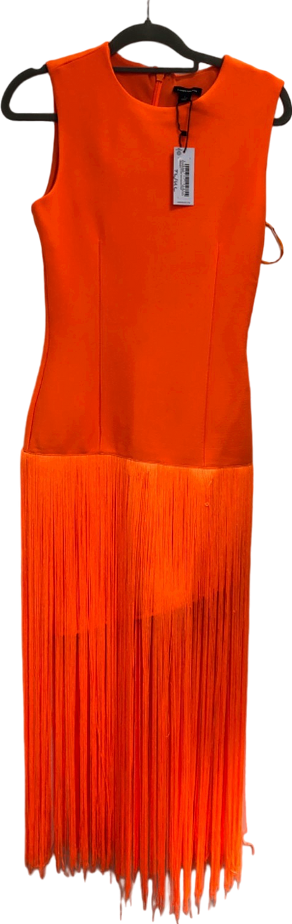 Karen Millen Orange Fringe Hem Dress UK S