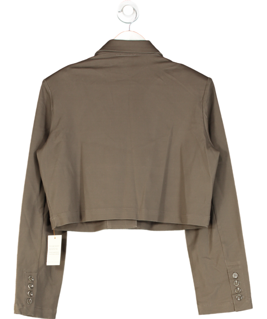 PRETTY LAVISH Khaki Green Boxy Utility Shirt UK 10