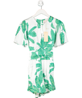 Dancing Leopard Green Fleur Playsuit In White Jungle UK 6