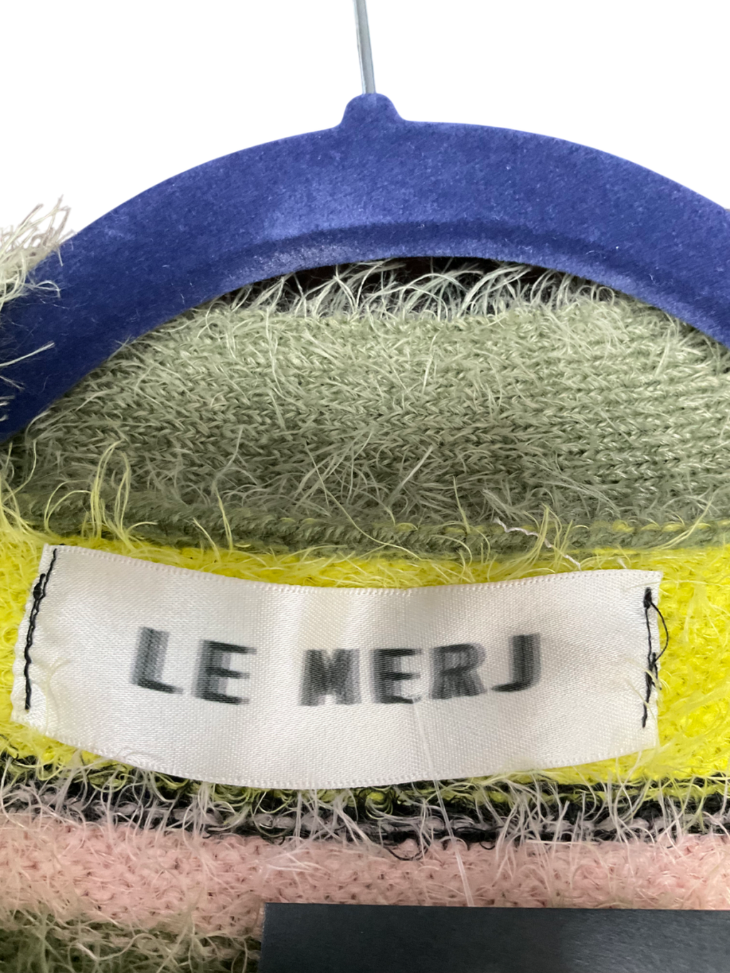 Le Merj Green Striped Cardigan UK M