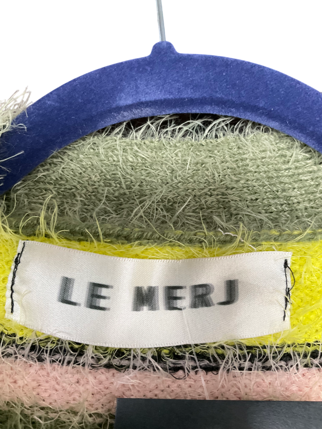 Le Merj Green Striped Cardigan UK M