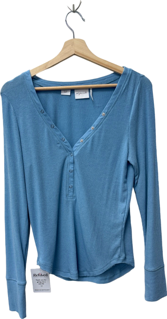 Out from Under Blue Long Sleeve Henley UK L