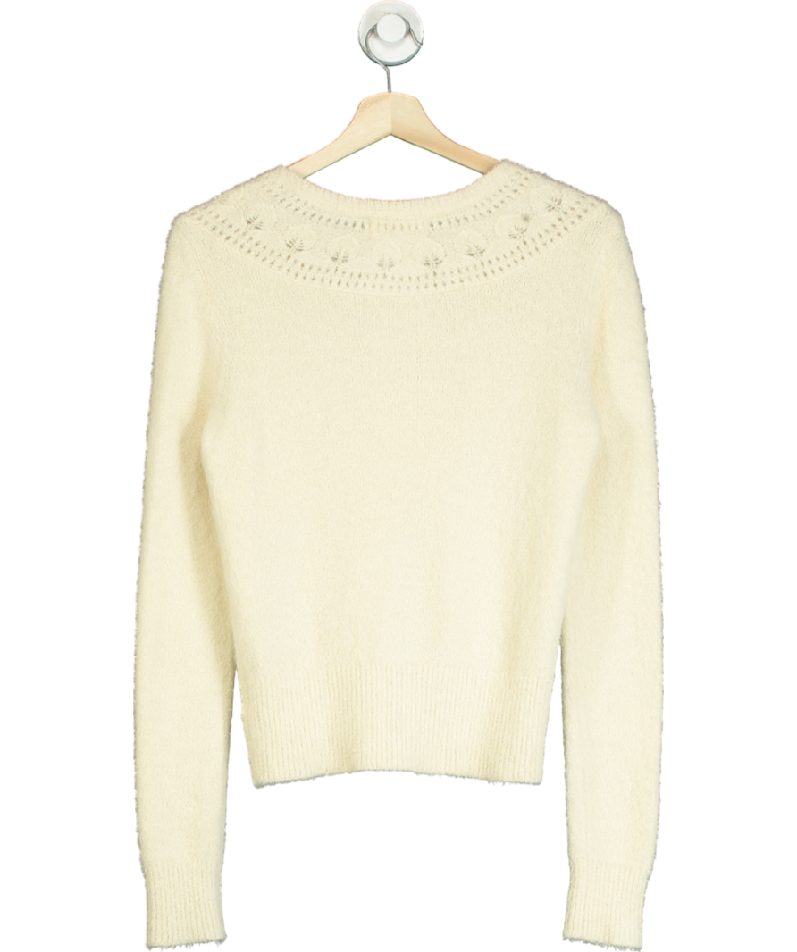 The Reeds X J.Crew Cream Fuzzy Cardigan Sweater UK S