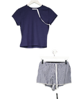 treats Blue Gingham Short Set - Navy UK S