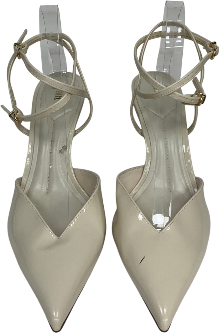 ZARA Cream Pointed Strappy Heels UK 7 EU 40 👠