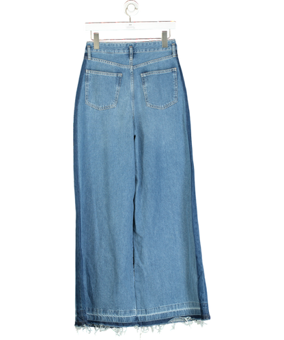 Next Blue Side Stripe Palazzo Wide Leg Jeans UK 6