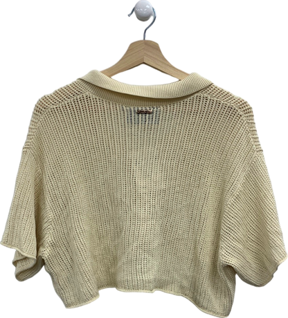 The Couture Club Beige Knit Cropped Cardigan UK 8