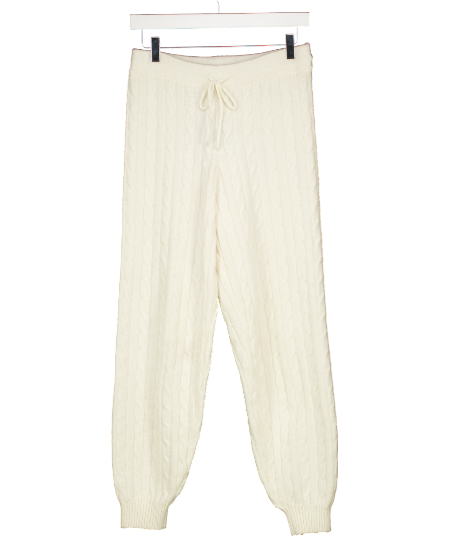 H&M Cream Cable-knit Joggers UK S