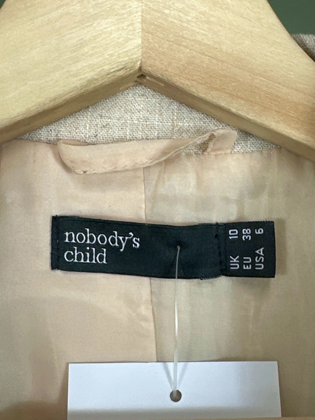 Nobody's Child Beige Linen Blazer UK 10