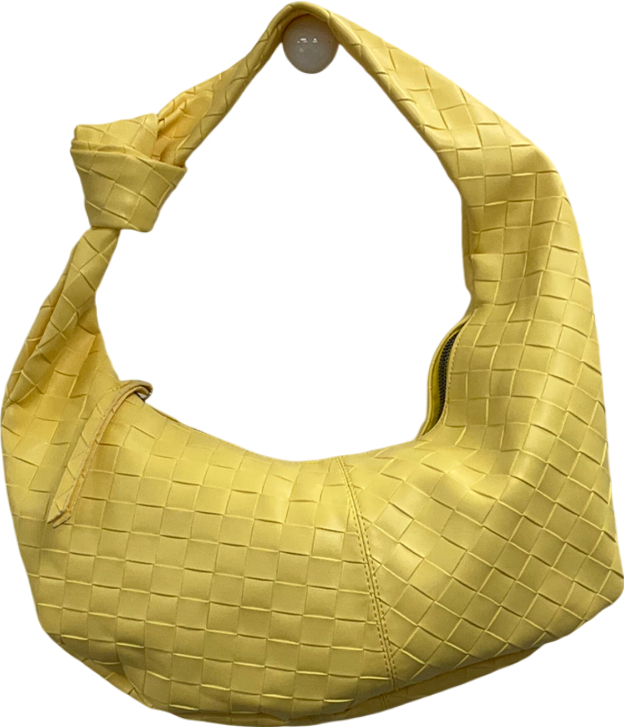 boohoo Yellow Lemon Woven Knot Handle Shoulder Bag One Size