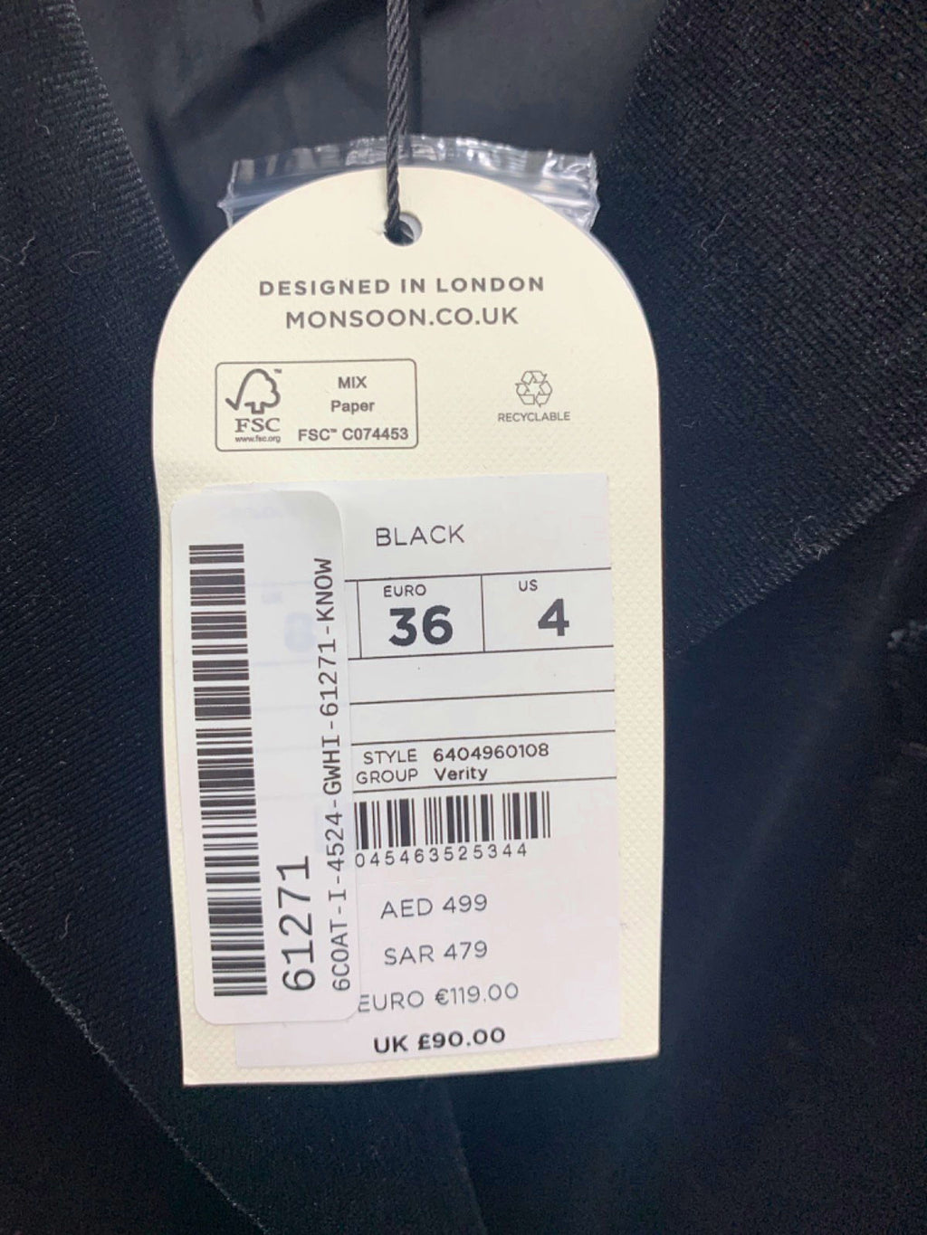 Monsoon Black Varity Blazer UK 8