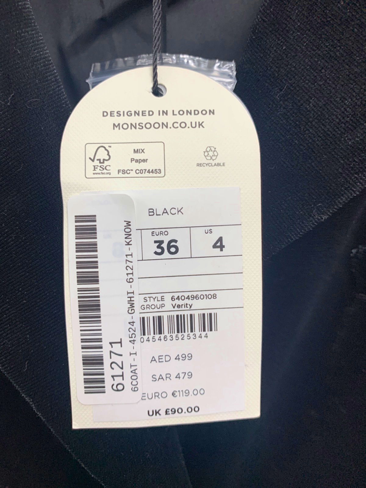 Monsoon Black Varity Blazer UK 8