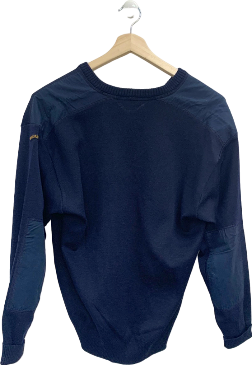 Paul & Shark Navy Blue Wool V-Neck Sweater UK L