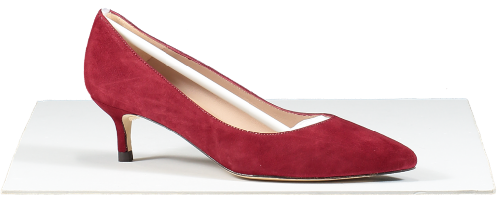 LK Bennett Dark Red Kitten Heel Court Shoes UK 3 EU 36 👠