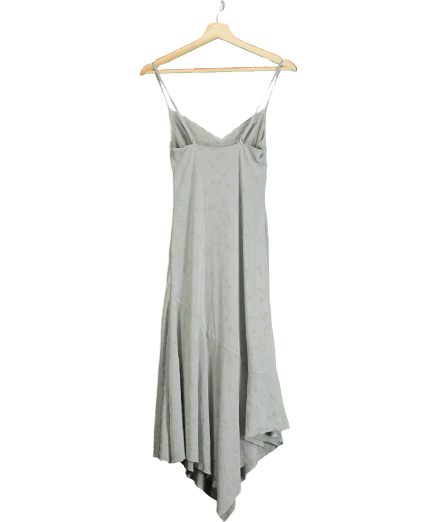 Motel Grey Devon Flocked Cami Midi Dress UK XS