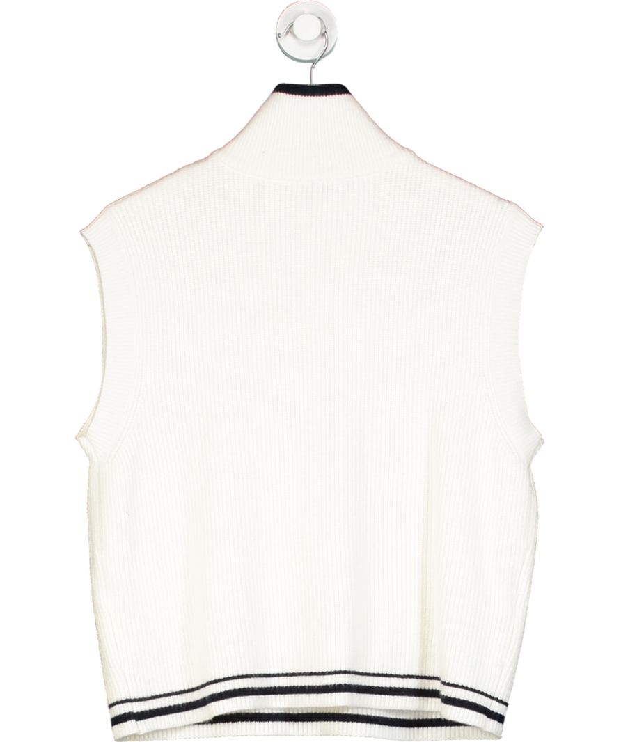 MANGO Cream Knitted Gilet With Zip UK M