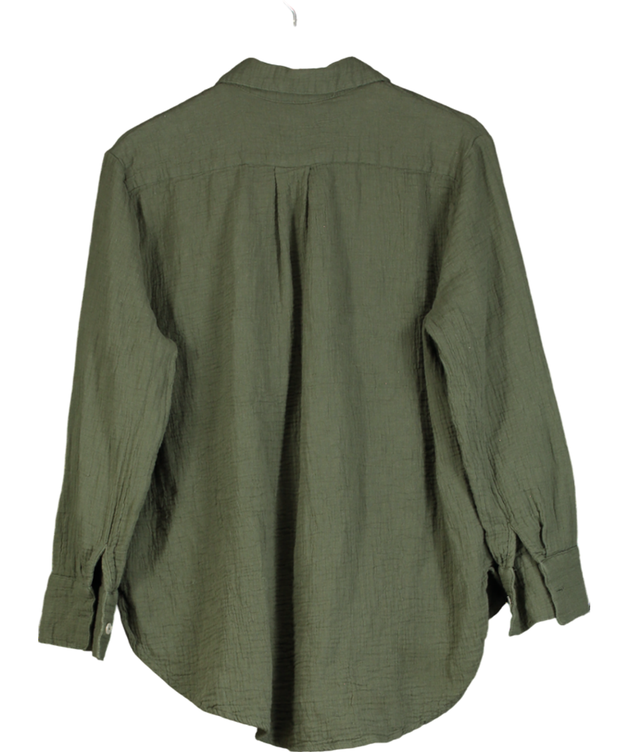 New Look Green Khaki Button Down Shirt UK 8