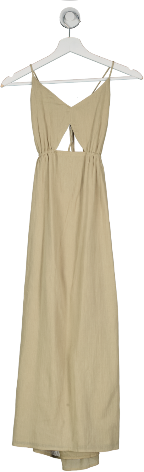 PRETTY LAVISH Beige Talia Cut Out Midaxi Dress UK 6