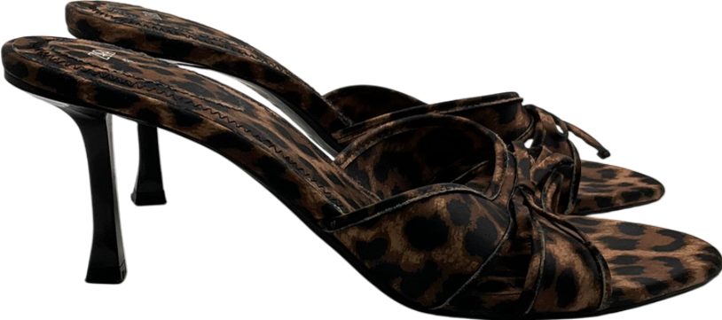 ZARA Brown Animal Print High-heel Sandals UK 7 EU 40 👠