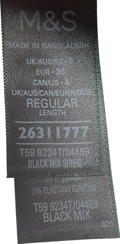 River Island Black Pinstripe Pleat Front Wide Leg Trousers UK 8