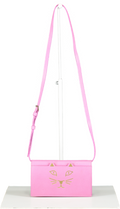 Charlotte Olympia 'kitty' Crossbody Purse In Pink Calf Leather One Size