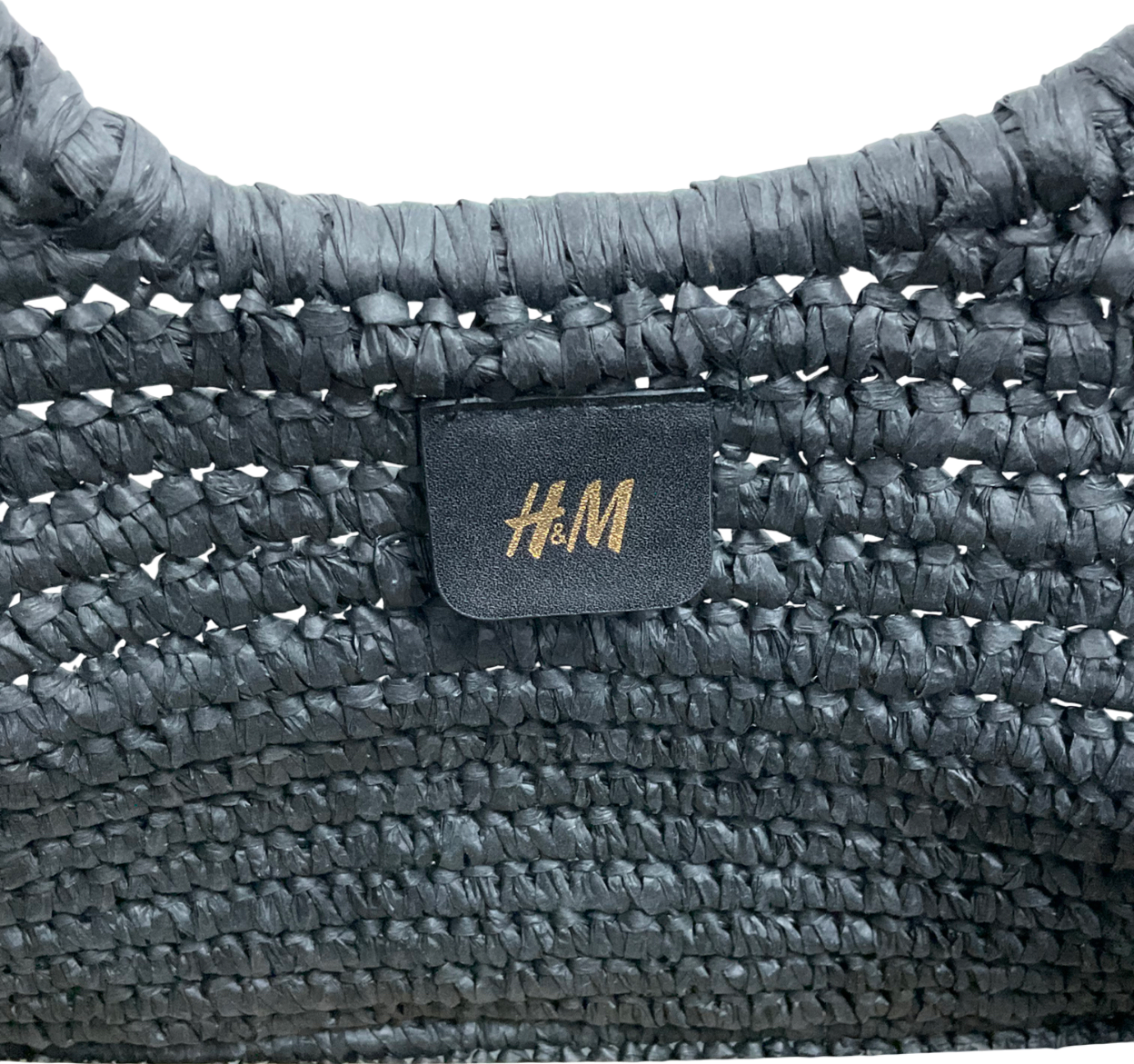 H&M Black Straw Large Shopper Bag